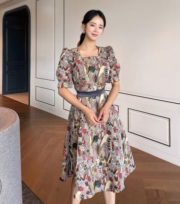 Moritz Jacquard Flared One Piece